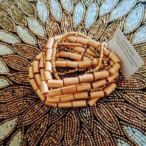 natural wood stretch bracelet